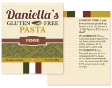 DANIELLA’S GLUTEN-FREE PASTA LABELS