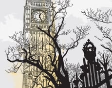 BIG BEN ON A GREY LONDON MORNING