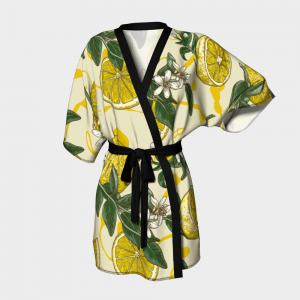 lemon printed short robe