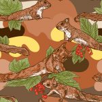 Squirrels and cranberry bush pattern