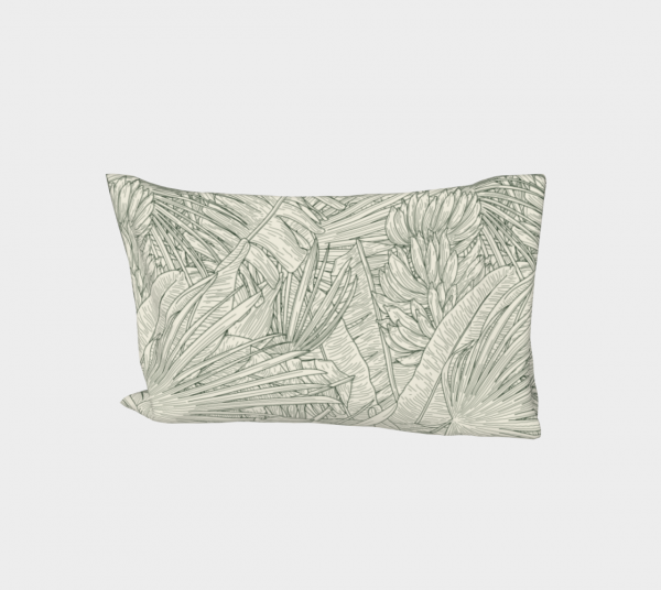 Line art tropical pattern pillow