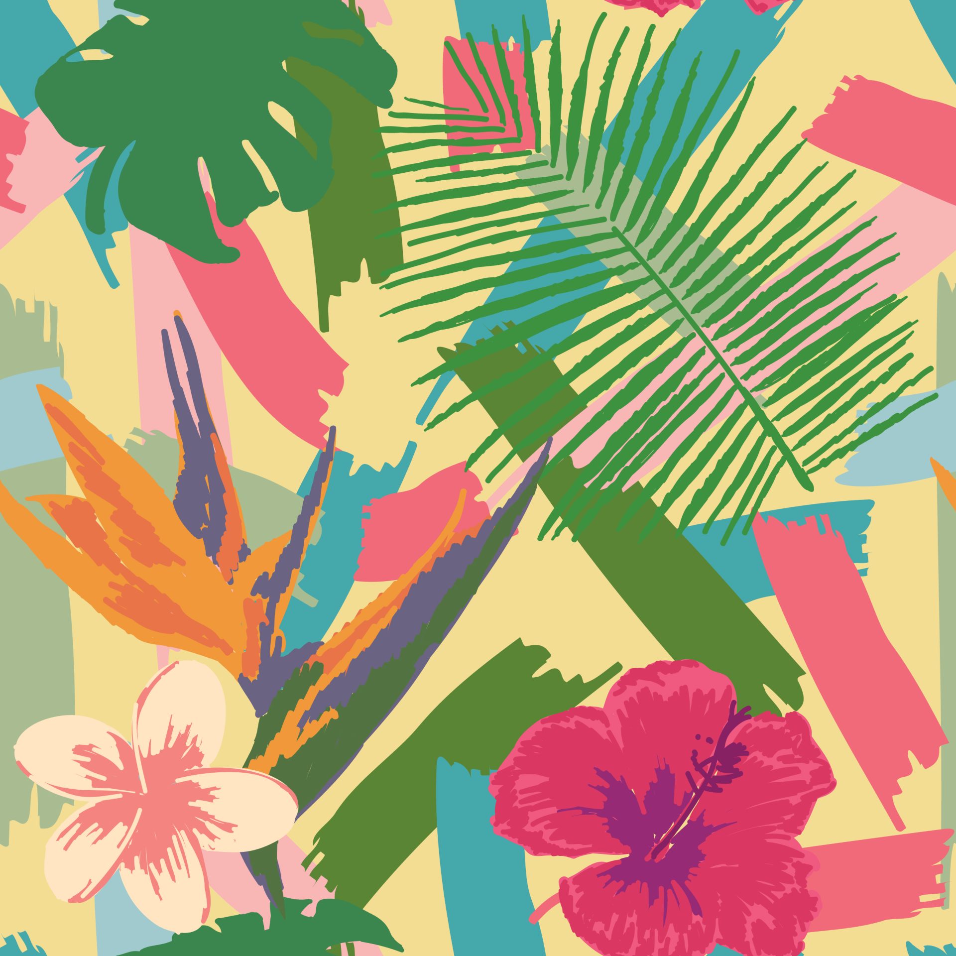 simple brushy tropical pattern