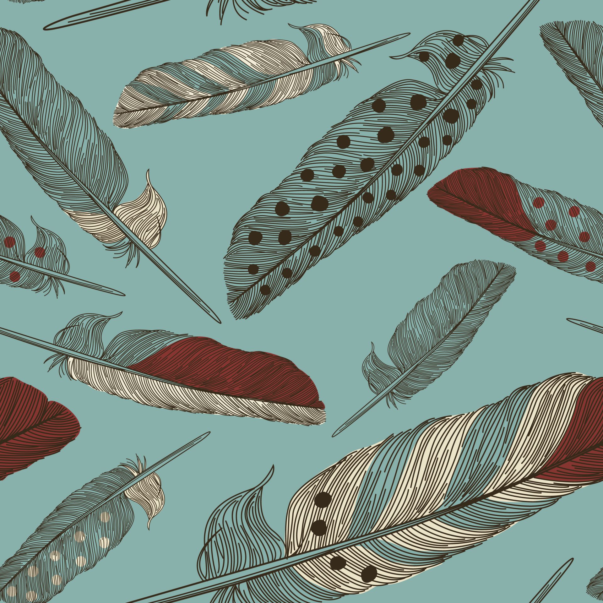 painted feather pattern